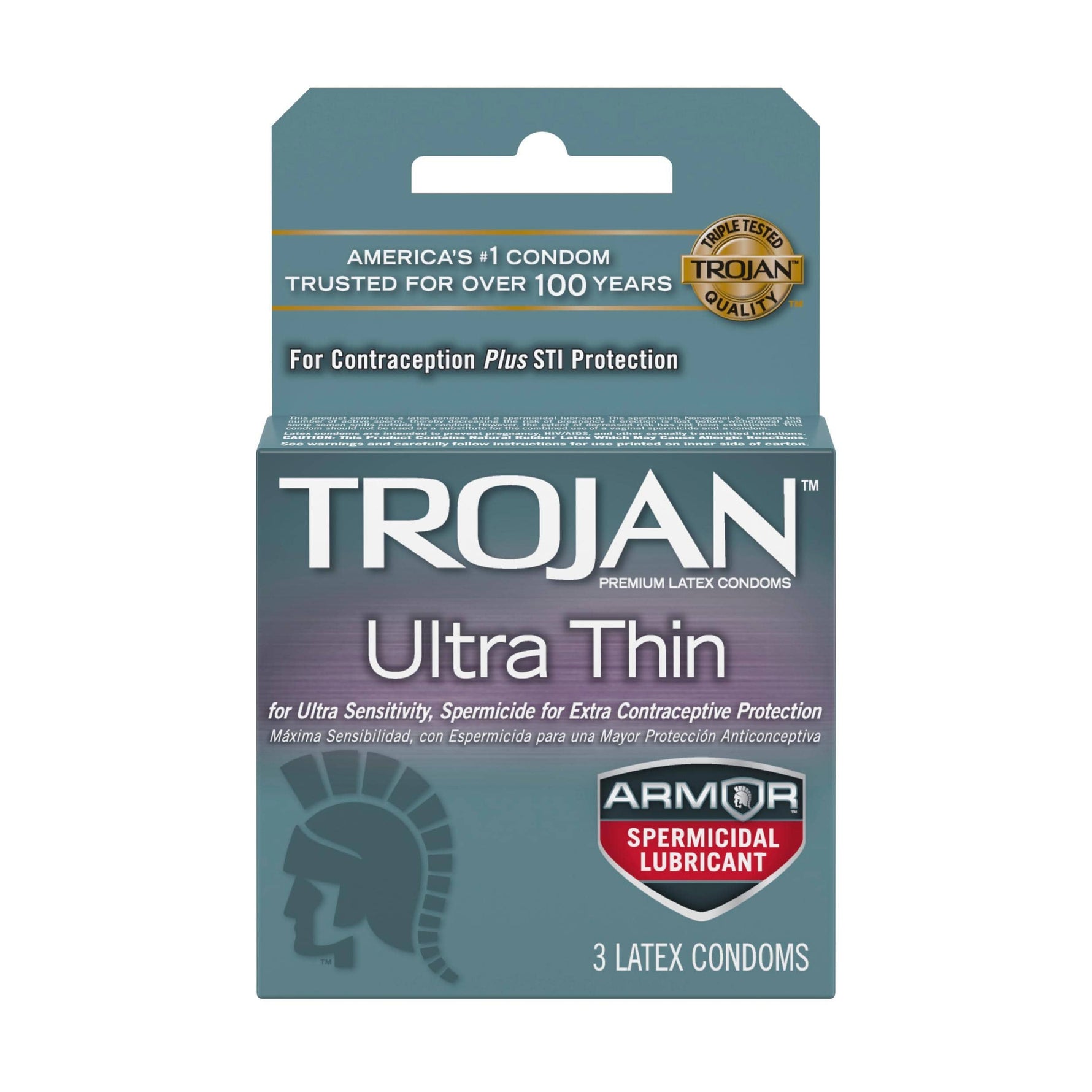 Trojan Ultra Thin Armor Spermicidal Condoms - 3 Pack Default Title