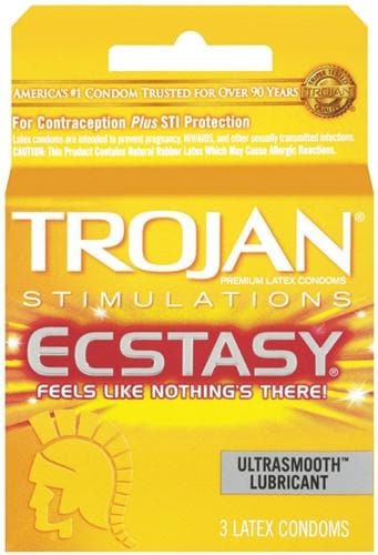 trojan ultra ribbed ecstasy 3 pack