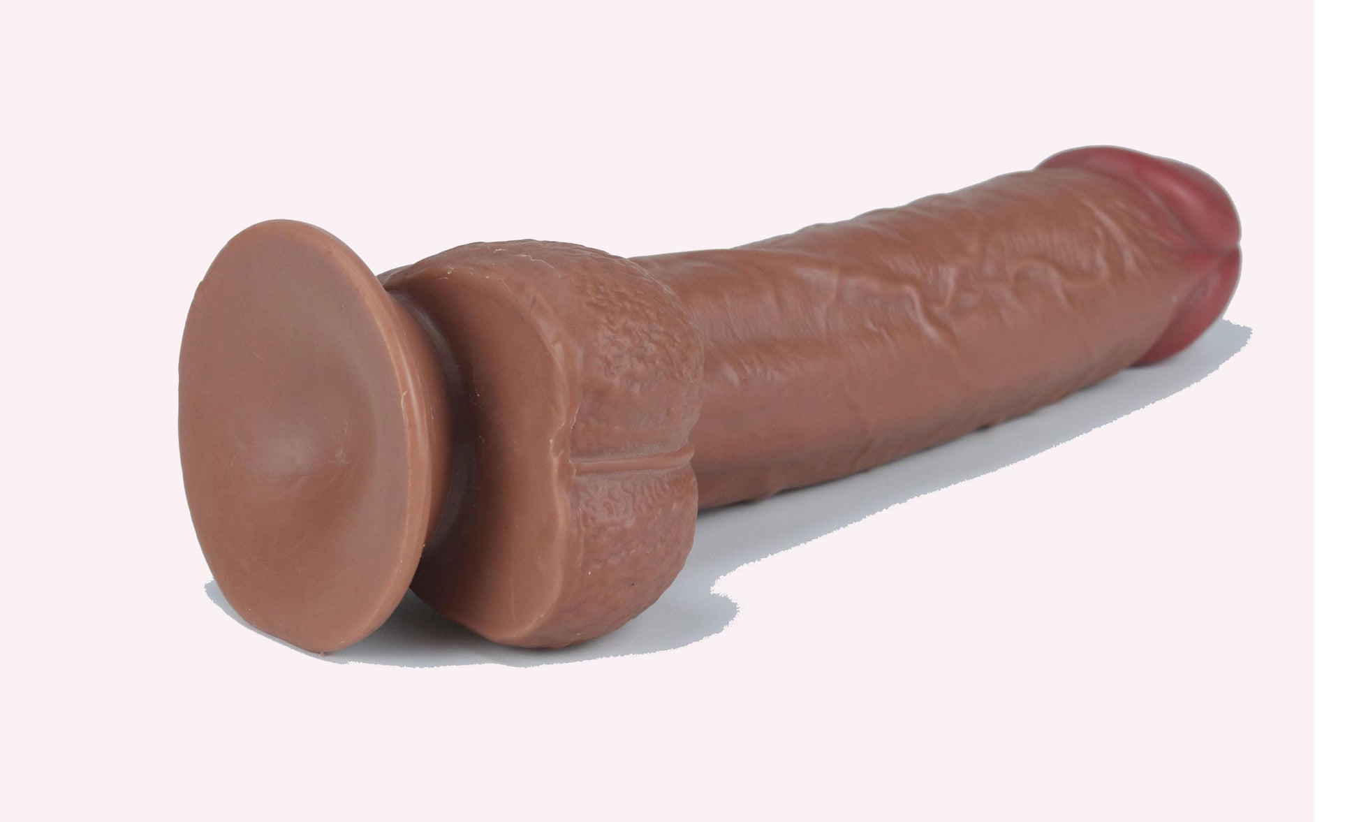 get lucky 9 inch real skin dong light brown