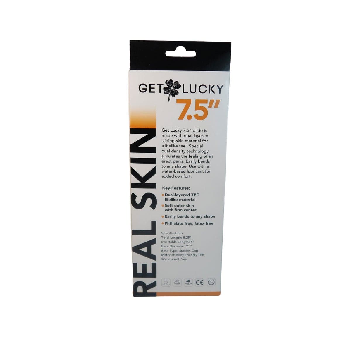 get lucky 7 5 inch real skin dong light brown