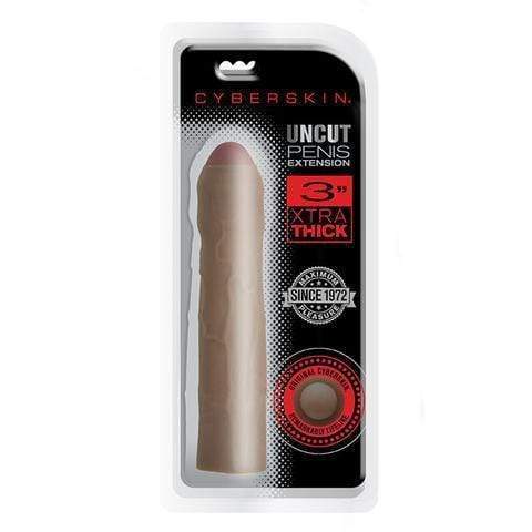 cyberskin 3 inch xtra thick uncut transformer penis extension dark