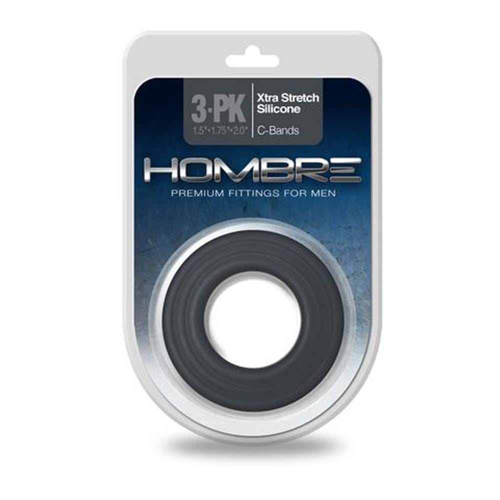 hombre xtra stretch silicone c bands 3 pack charcoal