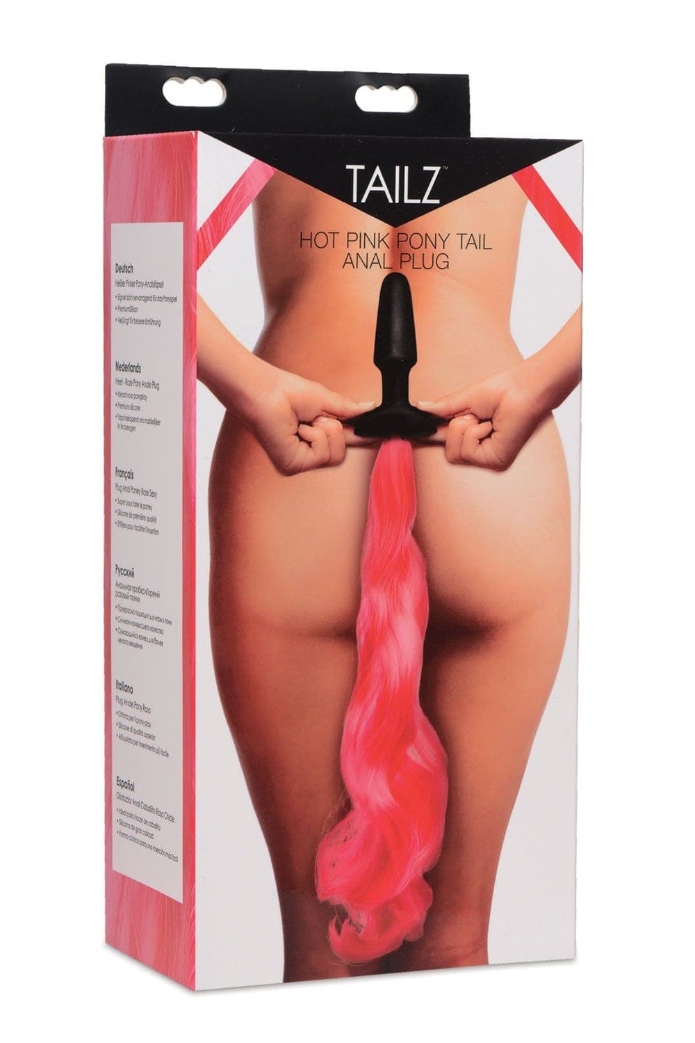 hot pink pony tail anal plug