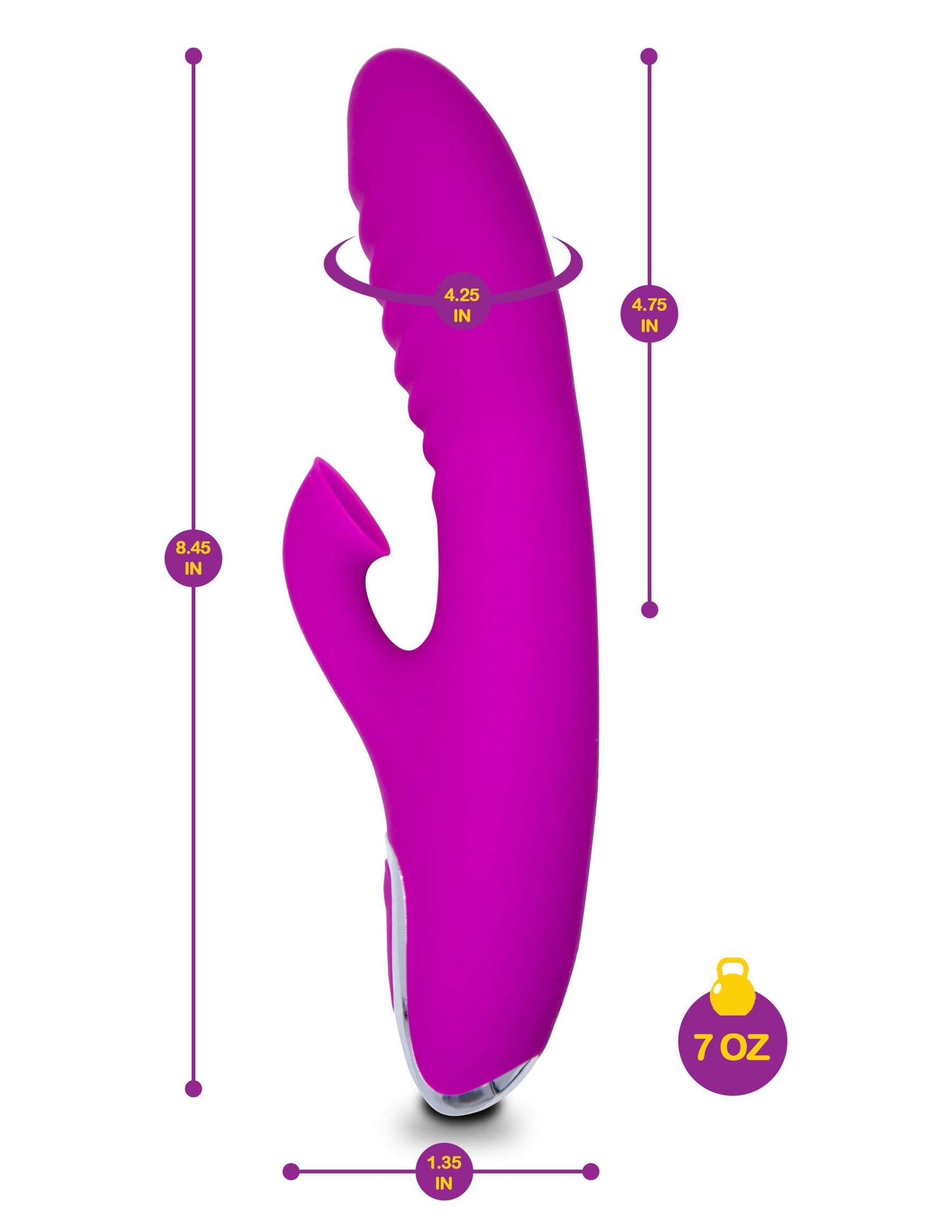 Frenzy - Rabbit Vibe With Clitoral Suction - Berry