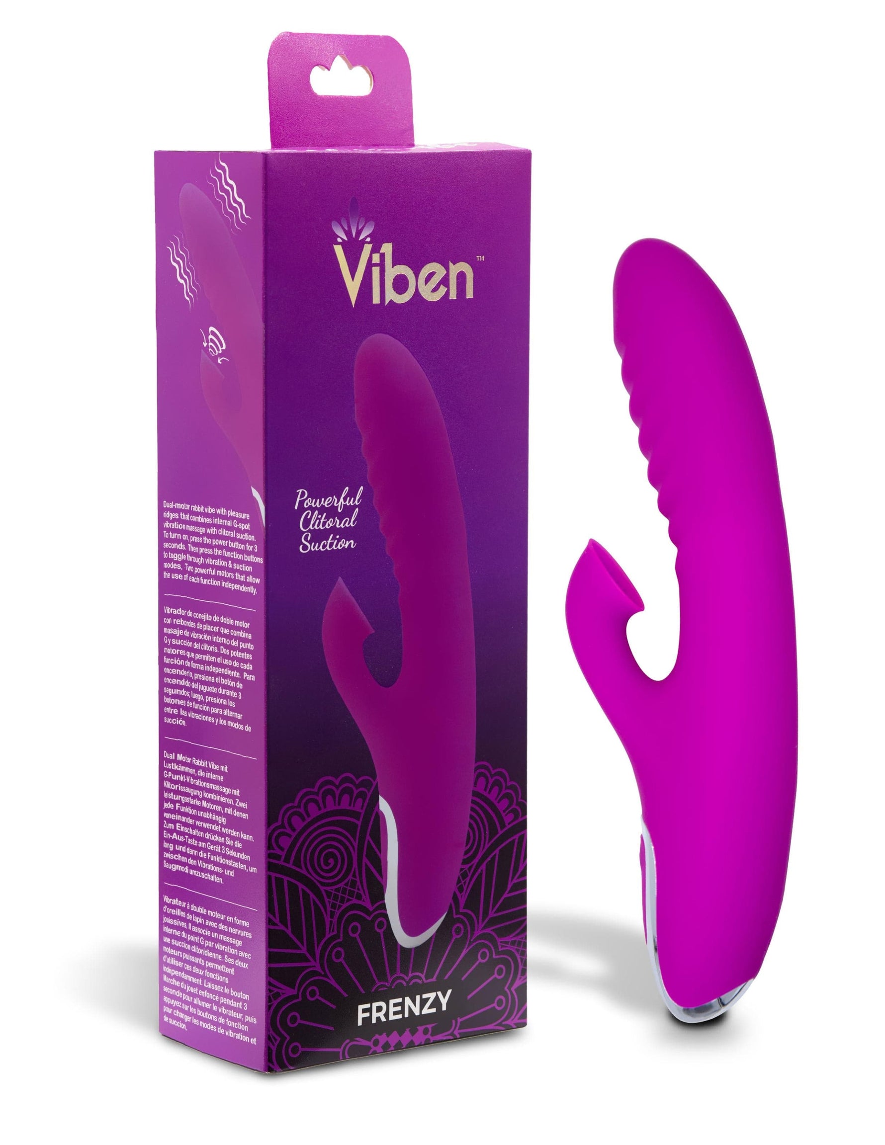 Frenzy - Rabbit Vibe With Clitoral Suction - Berry