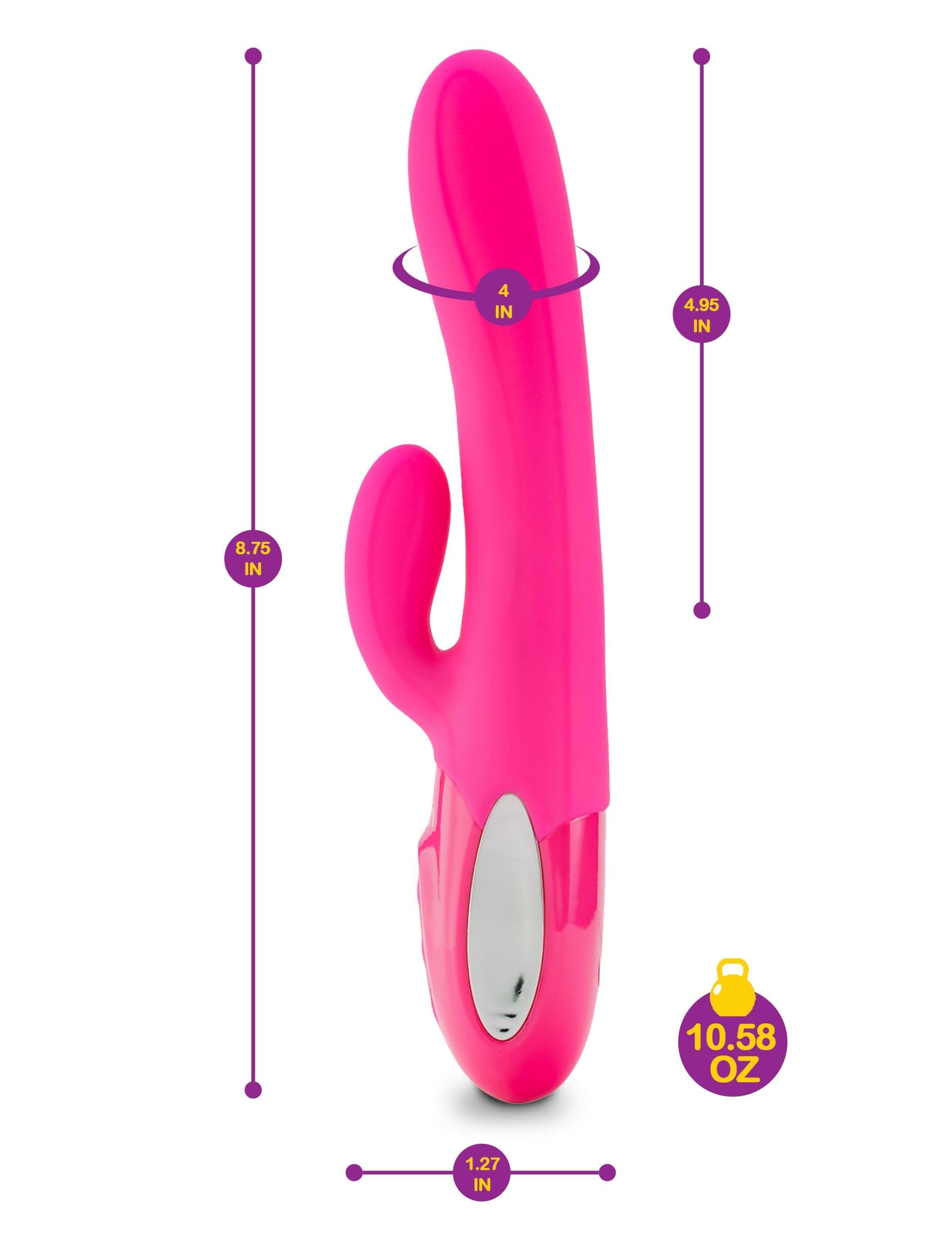 Hypnotic - Hot Pink - Thrusting Rabbit With Swinging Clitoral Stimulator
