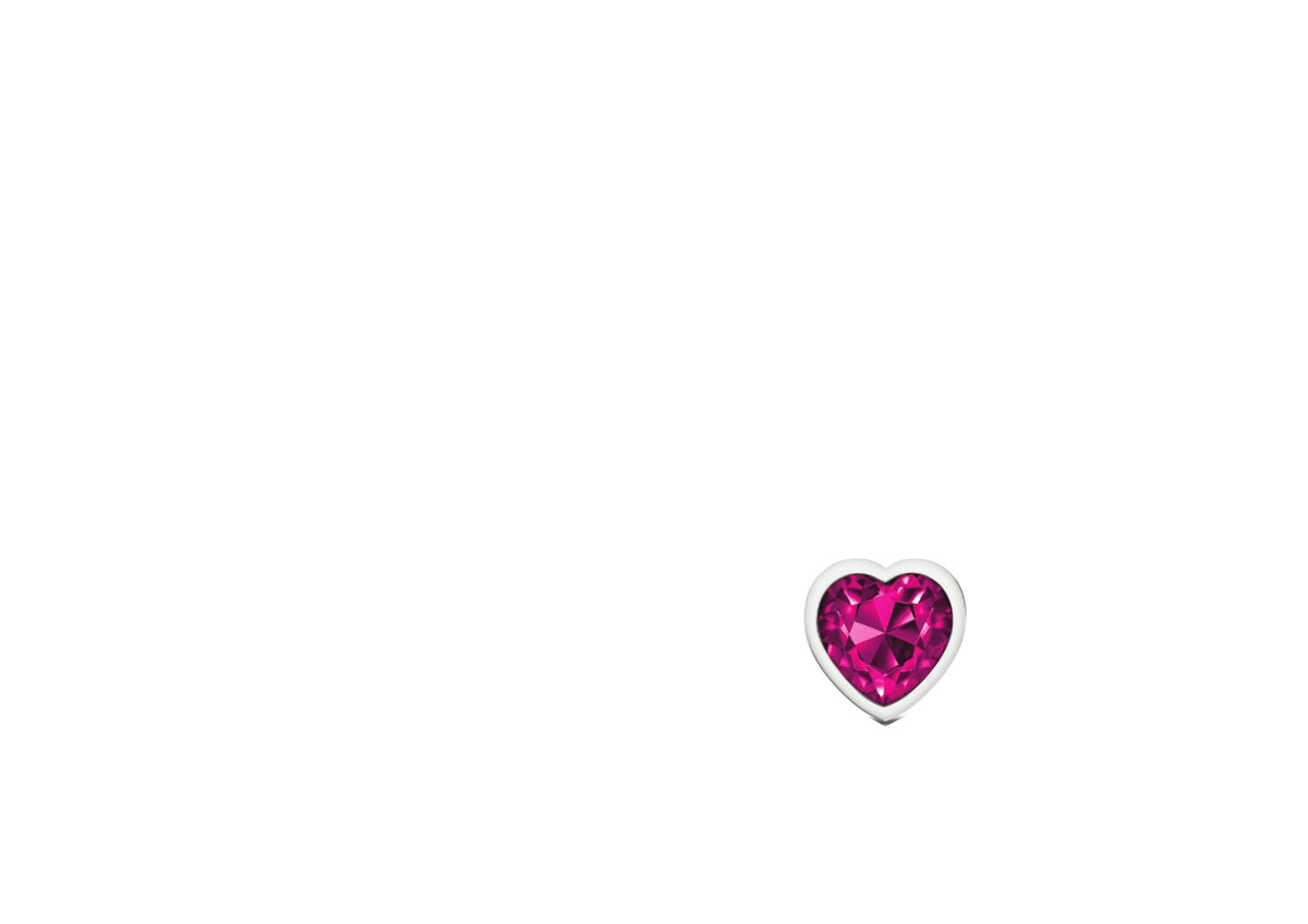 cheeky charms silver metal butt plug heart bright pink small