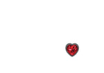 Cheeky Charms - Gunmetal Metal Butt Plug - Heart - Dark Red - Medium