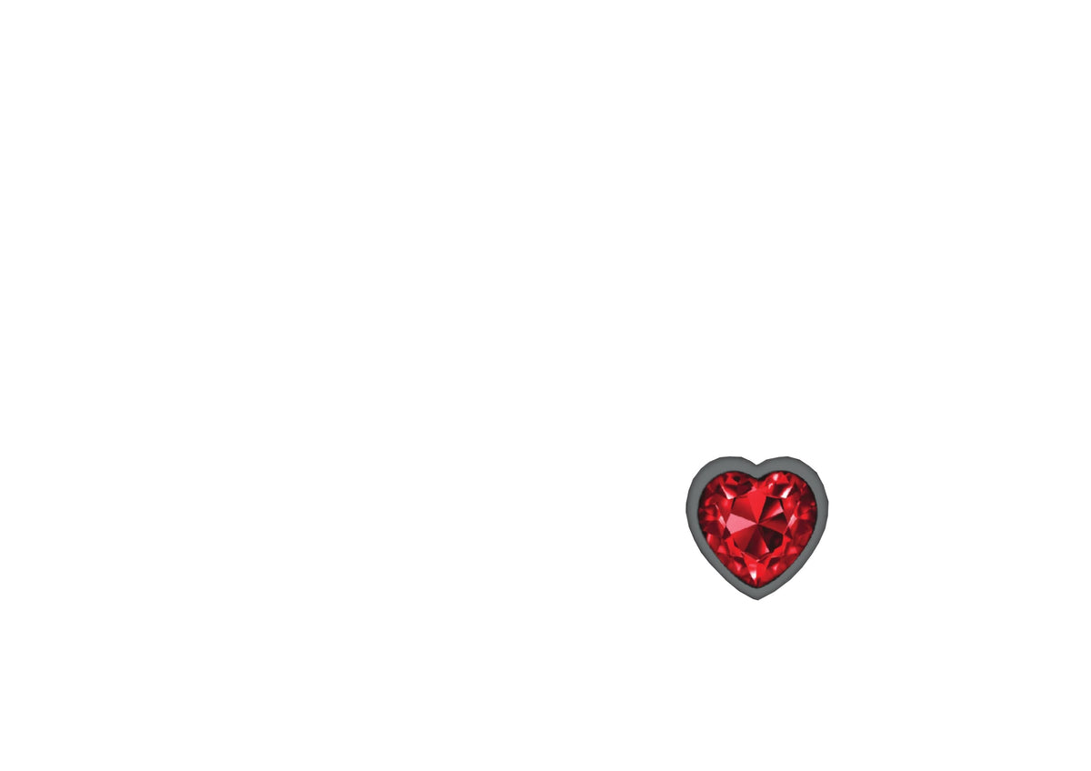 cheeky charms gunmetal metal butt plug heart dark red medium