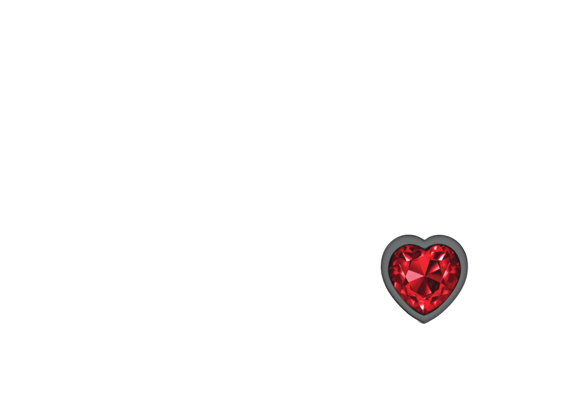 cheeky charms gunmetal metal butt plug heart dark red large