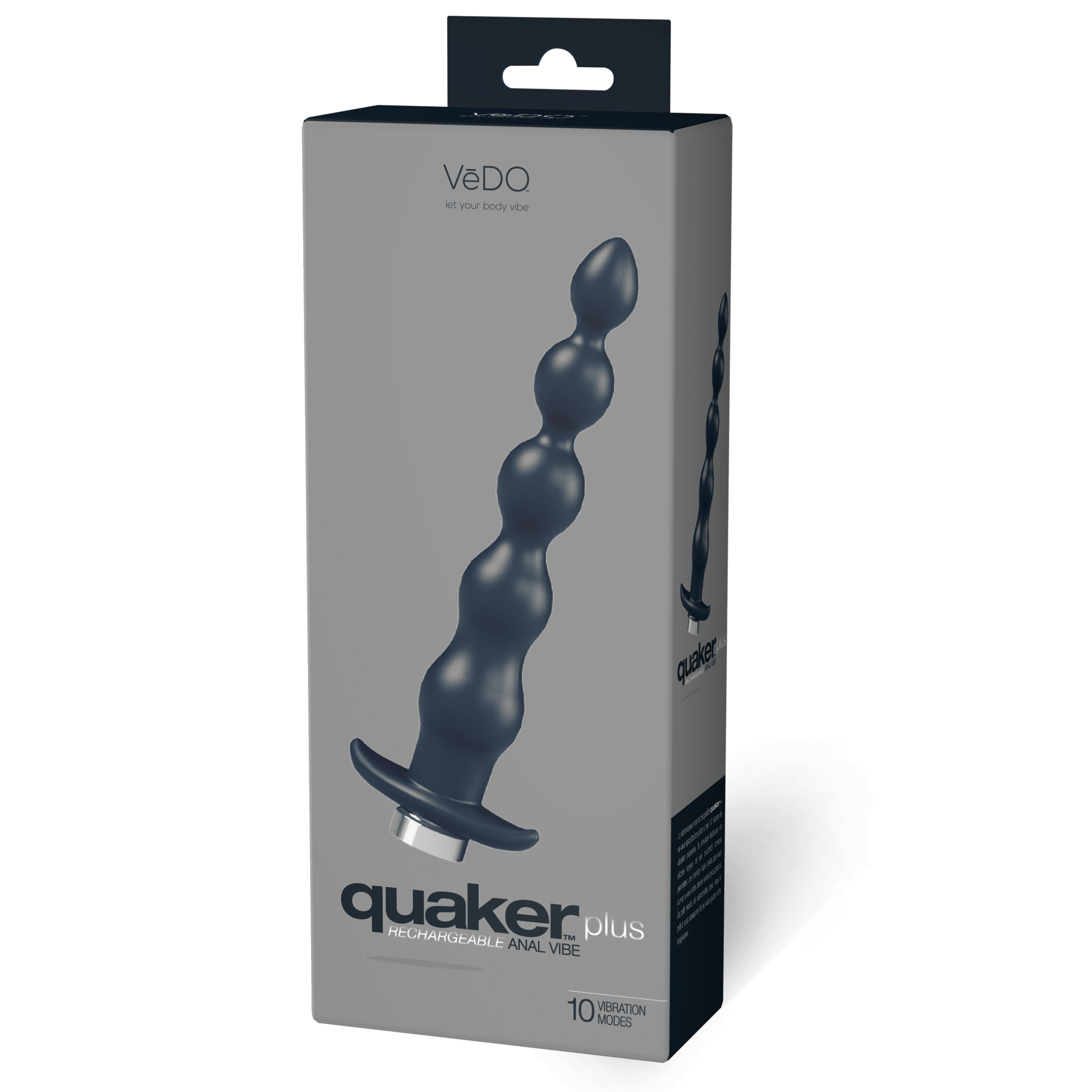 quaker plus rechargeable anal vibe just black
