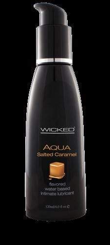 aqua salted caramel flavored water based intimate lubricant 2 oz