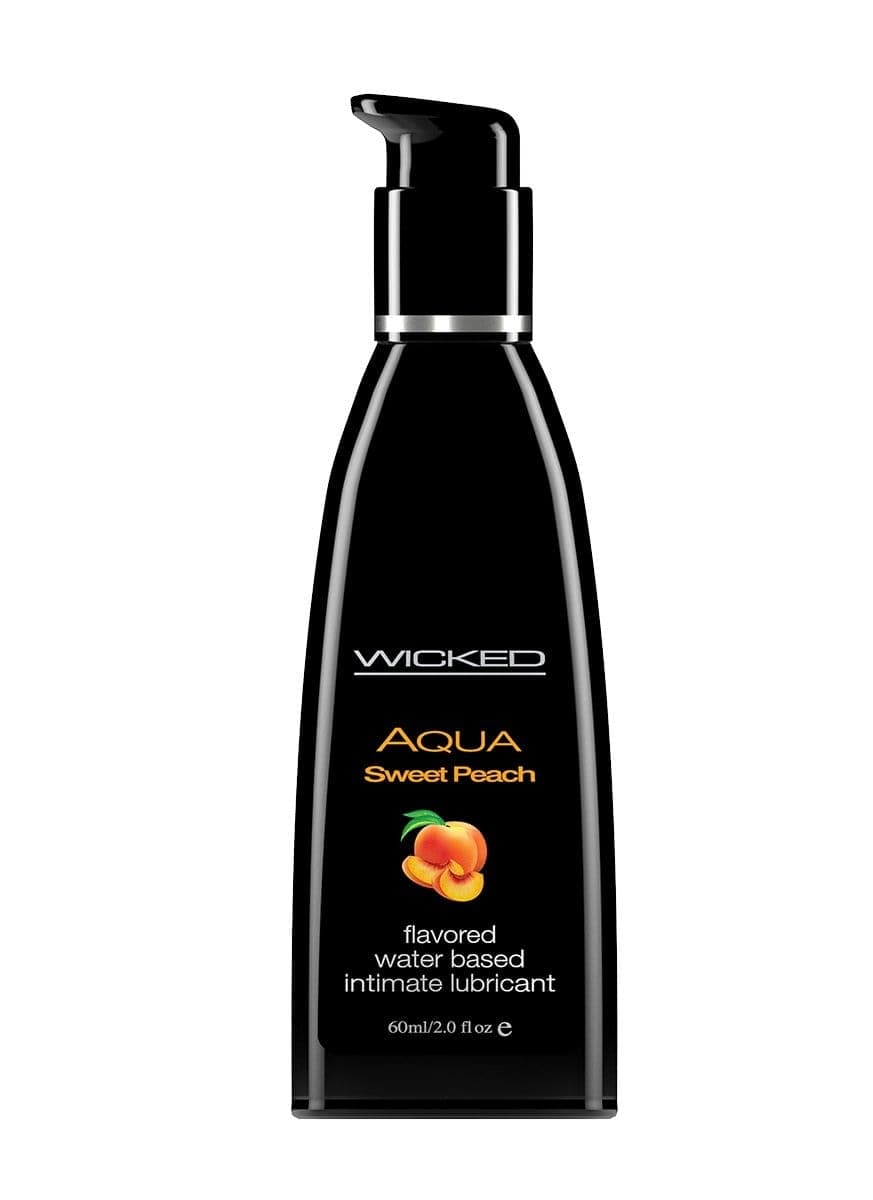 aqua sweet peach flavored water based lubricant 2 oz 60 ml