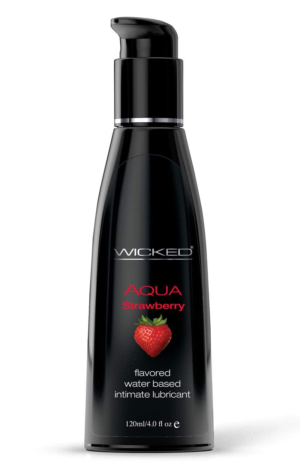 aqua strawberry water based lubricant 4 oz