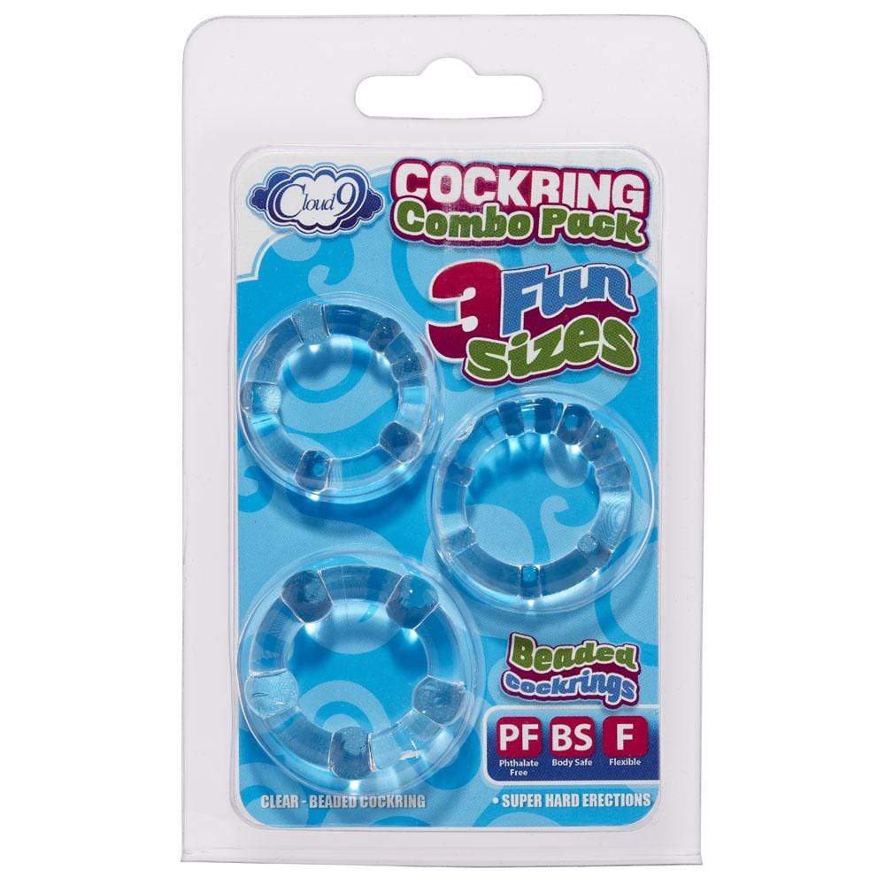 cock ring combo beaded clear