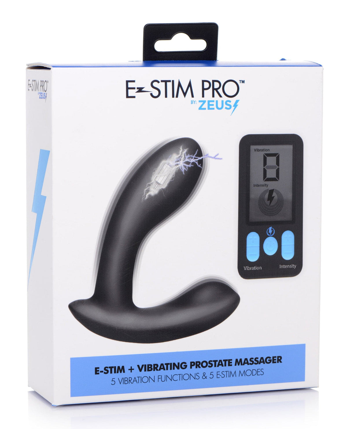 e stim and vibrating prostate massager black
