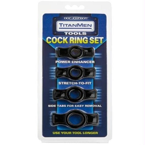 Titanmen Cock Ring Set - Black