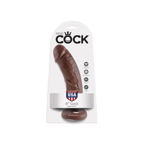 king cock 8 inch cock brown