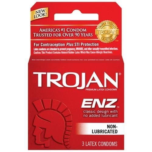 trojan enz non lubricated condoms 3 pack